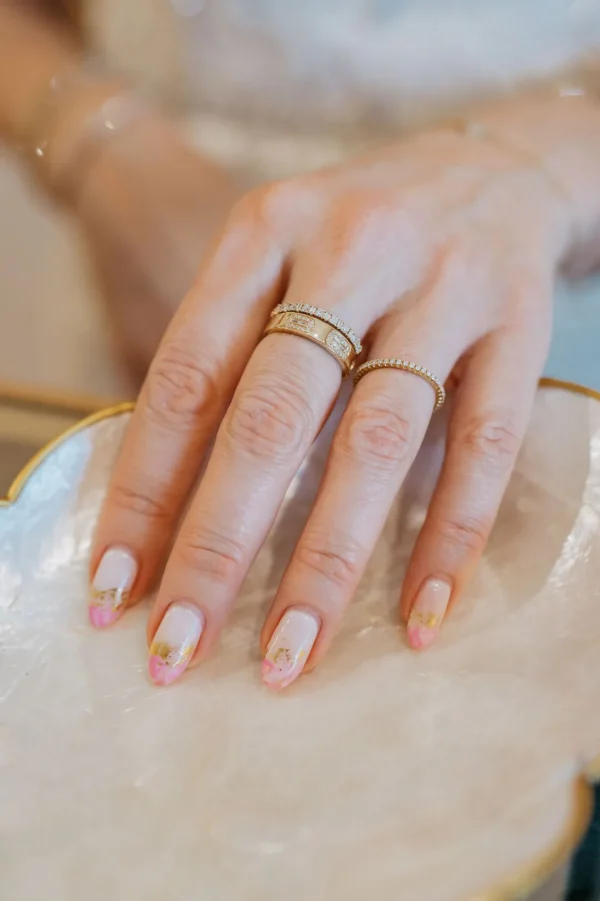 Mama Bijoux Alternating Baguettes & Round Diamonds Stacking Ring Outlet