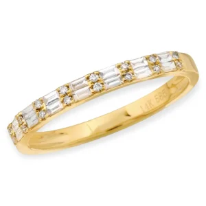 Mama Bijoux Alternating Double Baguettes & Round Diamond Ring Fashion