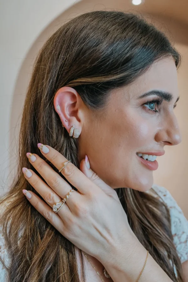 Mama Bijoux Baguette & Round Diamond Crossover Ring Online