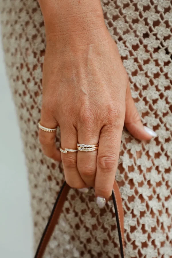 Mama Bijoux Baguette & Round Diamond Crossover Ring Online