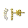 Mama Bijoux Baguette Diamond Crawler Stud Earrings Sale