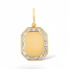 Mama Bijoux Baguette Diamond Engravable Octagon Charm Outlet