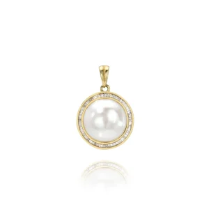Mama Bijoux Baguette Diamond Pearl Charm Online