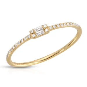 Mama Bijoux Baguette Diamond Stacking Ring Discount