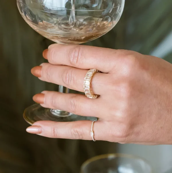 Mama Bijoux Baguette Diamond Stacking Ring Discount