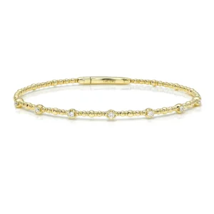 Mama Bijoux Beaded Diamond Station Flexible Bangle Best