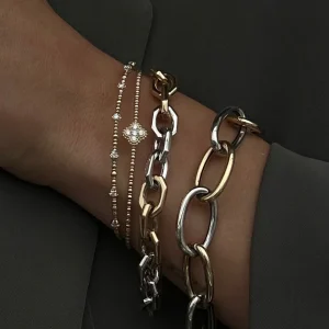 Mama Bijoux Beaded Diamond Station Flexible Bangle Best