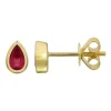 Mama Bijoux Bezel Ruby Pear Shaped Studs Best
