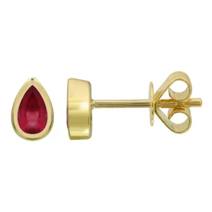 Mama Bijoux Bezel Ruby Pear Shaped Studs Best