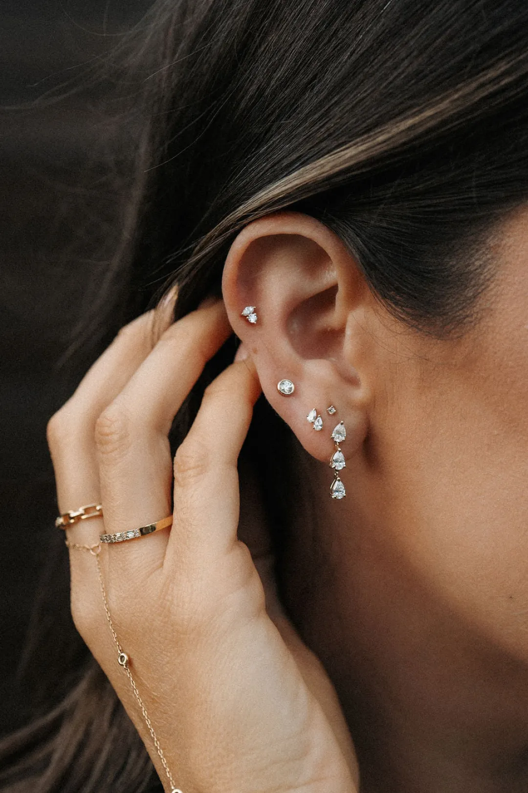 bezeled_round_diamond_stu_2.webp Mama Bijoux Bezeled Round Diamond Stud Earrings Hot