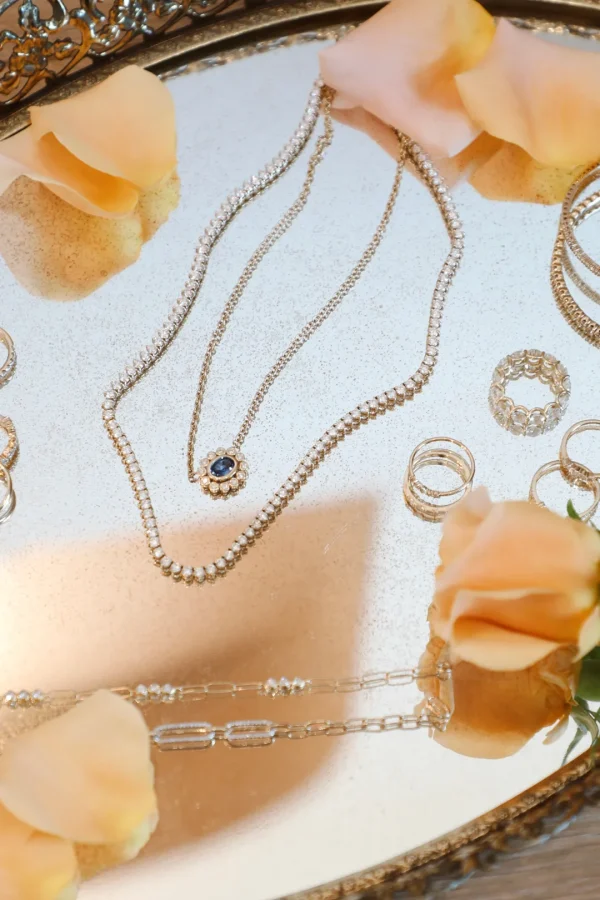 Mama Bijoux Blue Sapphire Flower Necklace Hot