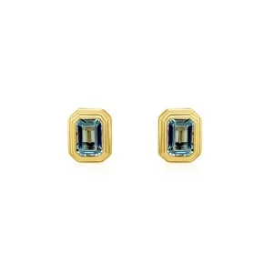 Mama Bijoux Blue Topaz Double Bezel Studs Discount