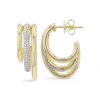 Mama Bijoux Bold Gold & Diamond Trio Hoop Studs Online