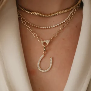 Mama Bijoux Chunky Diamond Pavé Clasp Chain Fashion
