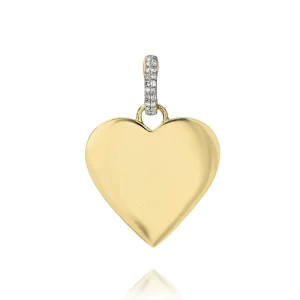 Mama Bijoux Classic Gold Heart Charm with Diamond Enhancer New