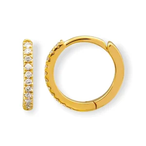Mama Bijoux Classic Mini Continuous Diamond Huggies (10mm) Clearance