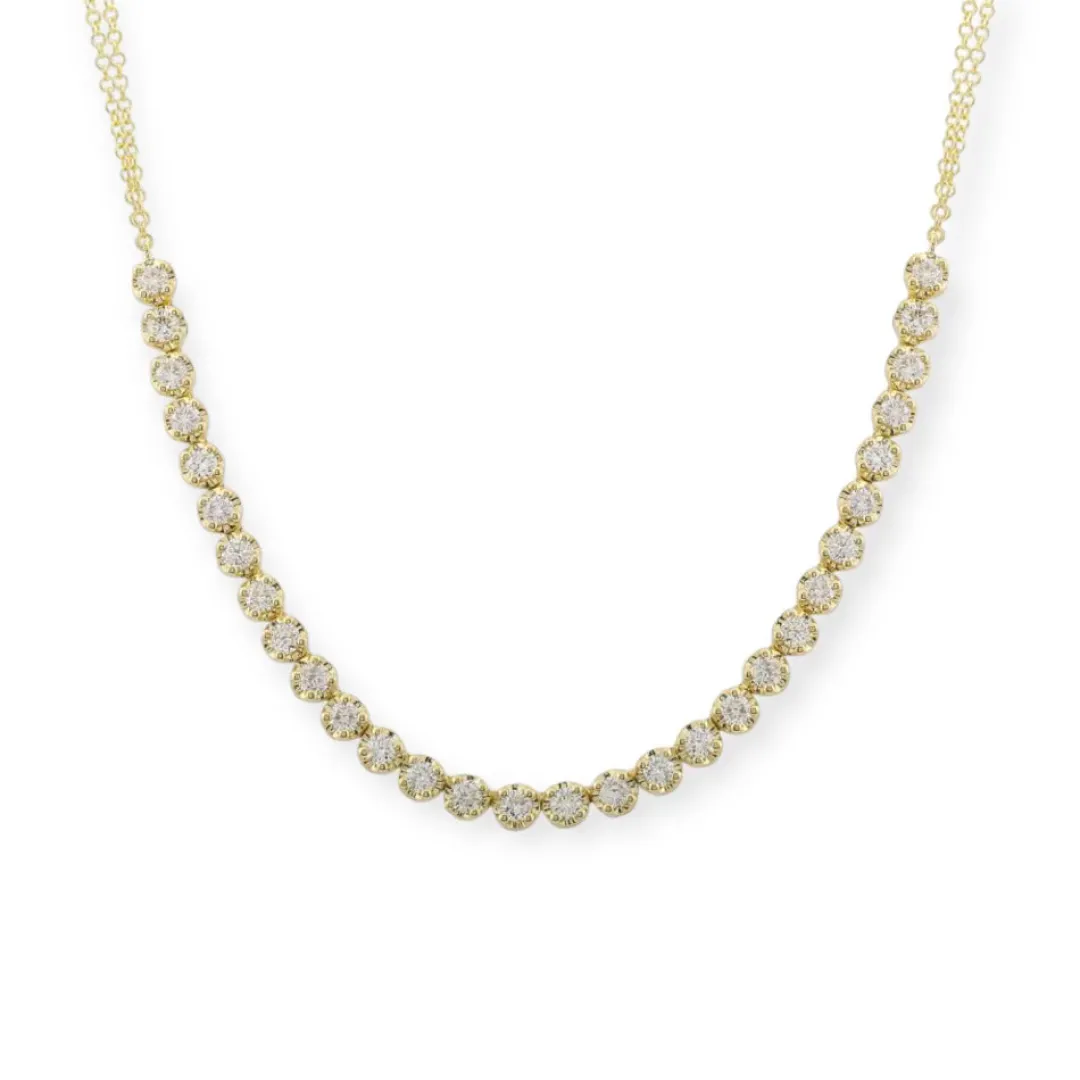 cupcake_diamond_amp_chain_0.webp Mama Bijoux Cupcake Diamond & Chain Half Tennis Necklace Hot