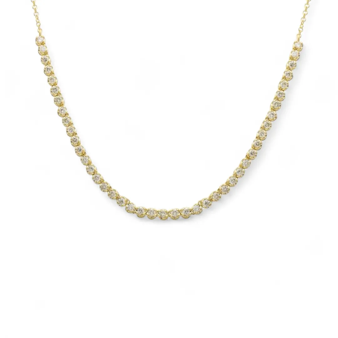 cupcake_diamond_amp_chain_1.webp Mama Bijoux Cupcake Diamond & Chain Half Tennis Necklace Hot