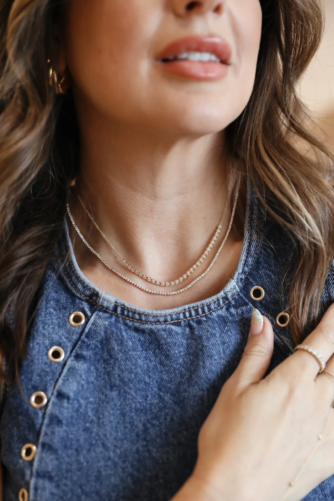 cupcake_diamond_amp_chain_4.webp Mama Bijoux Cupcake Diamond & Chain Half Tennis Necklace Hot