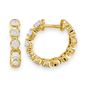 Mama Bijoux Cupcake Set Diamond 14k Gold Huggies Fashion