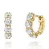Mama Bijoux Custom 2.5 Carat Weight Shared Prong Large Diamond Huggies New