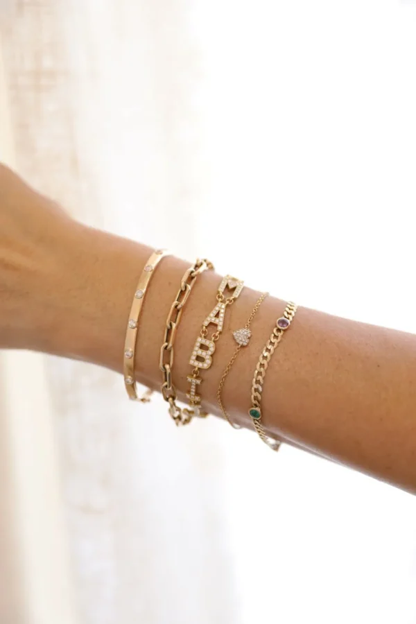Mama Bijoux Custom 10 Letter Diamond  Bracelet Fashion