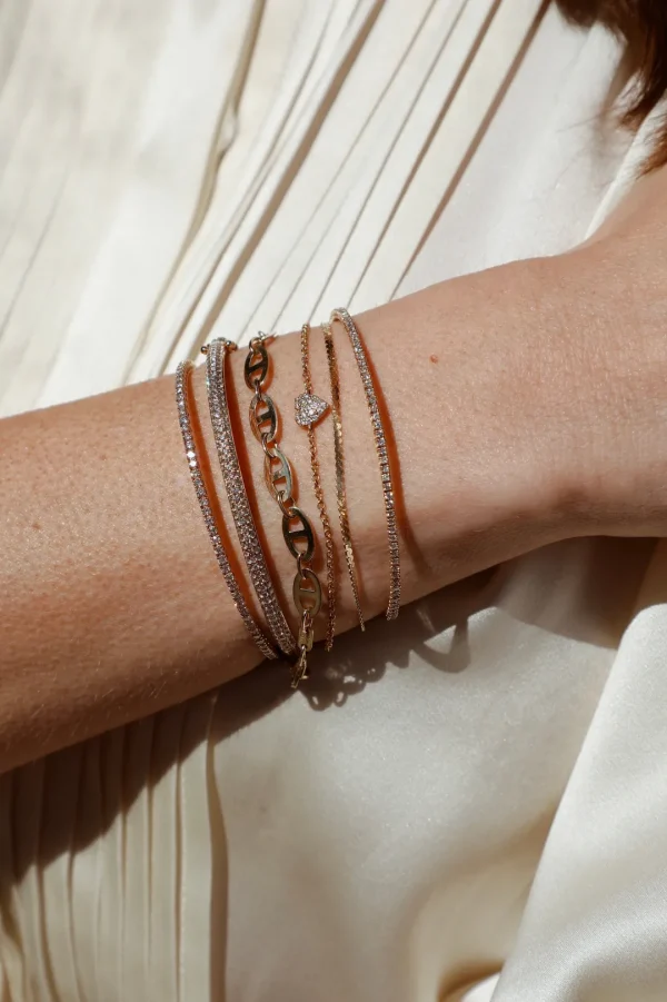 Mama Bijoux Dainty Braided Flat Gold Chain Bracelet Discount