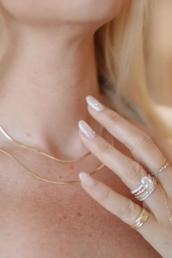 Mama Bijoux Dainty Braided Flat Gold Chain Necklace Outlet
