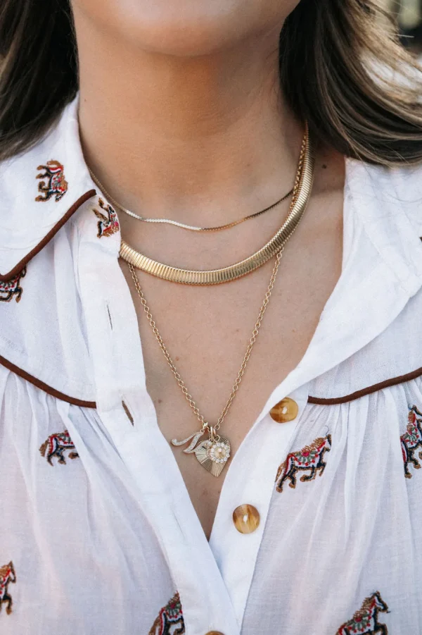 Mama Bijoux Dainty Braided Flat Gold Chain Necklace Outlet
