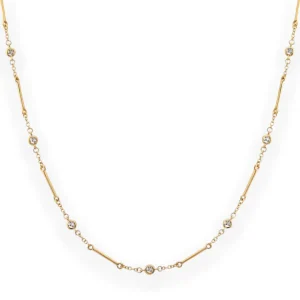 Mama Bijoux Dainty Diamonds by the Yard and Gold Bar Necklace Sale