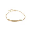 Mama Bijoux Dainty 14k Gold & Diamond Bezel ID Bracelet New