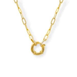 Mama Bijoux Diamond and Spring Clasp Chain Necklace Fashion