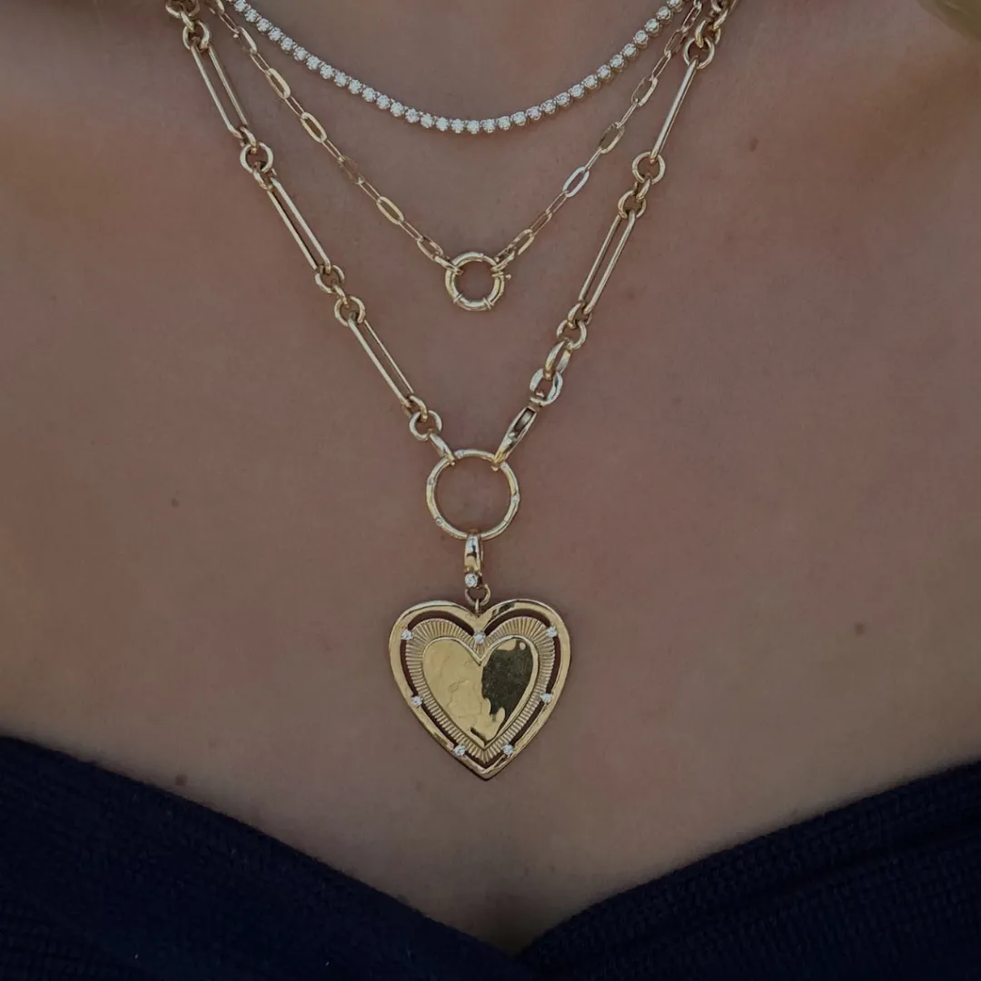 diamond_and_spring_clasp__2.webp Mama Bijoux Diamond and Spring Clasp Chain Necklace Fashion