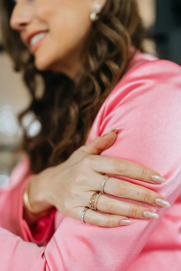 Mama Bijoux Diamond Baguette Whisper Stacking Ring Hot