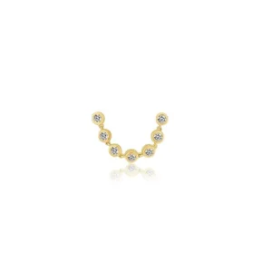 Mama Bijoux Diamond Bezel Double Piercing Chain Studs (Sold as Singles) Outlet