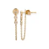 Mama Bijoux Diamond Bezel Drop Chain Studs (Sold as Singles) Discount