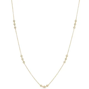 Mama Bijoux Diamond Bezel Trio Station Necklace Discount
