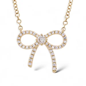 Mama Bijoux Diamond Bow Necklace Fashion