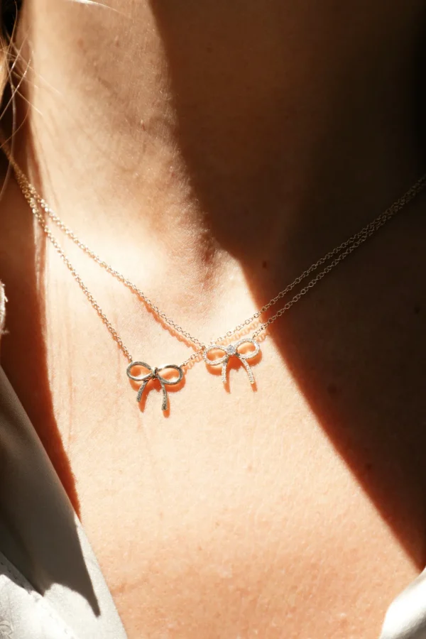 Mama Bijoux Diamond Bow Necklace Fashion