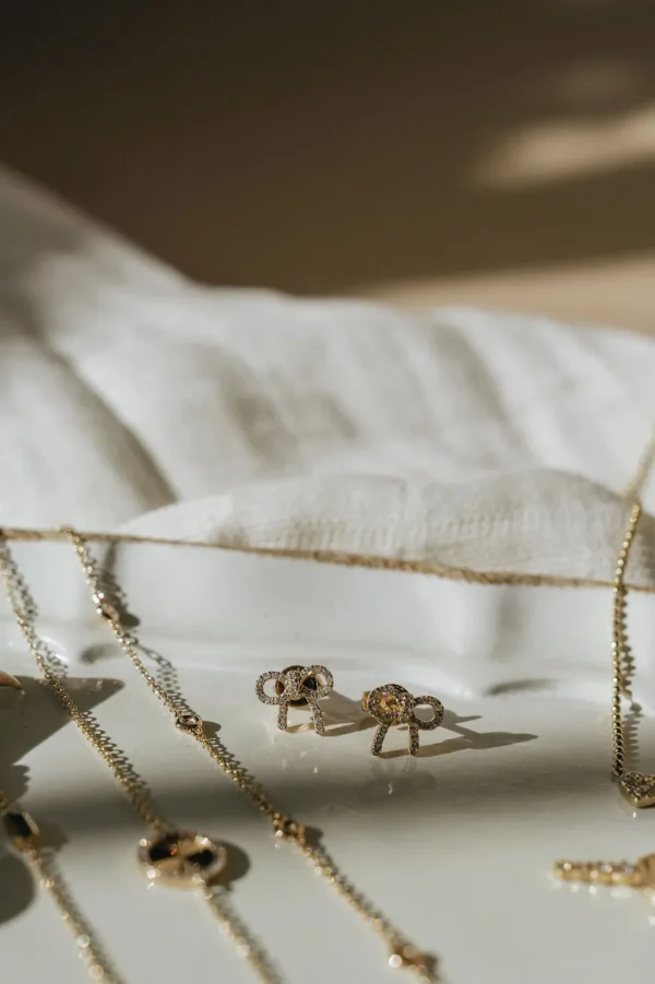 Mama Bijoux Diamond Bow Studs Clearance