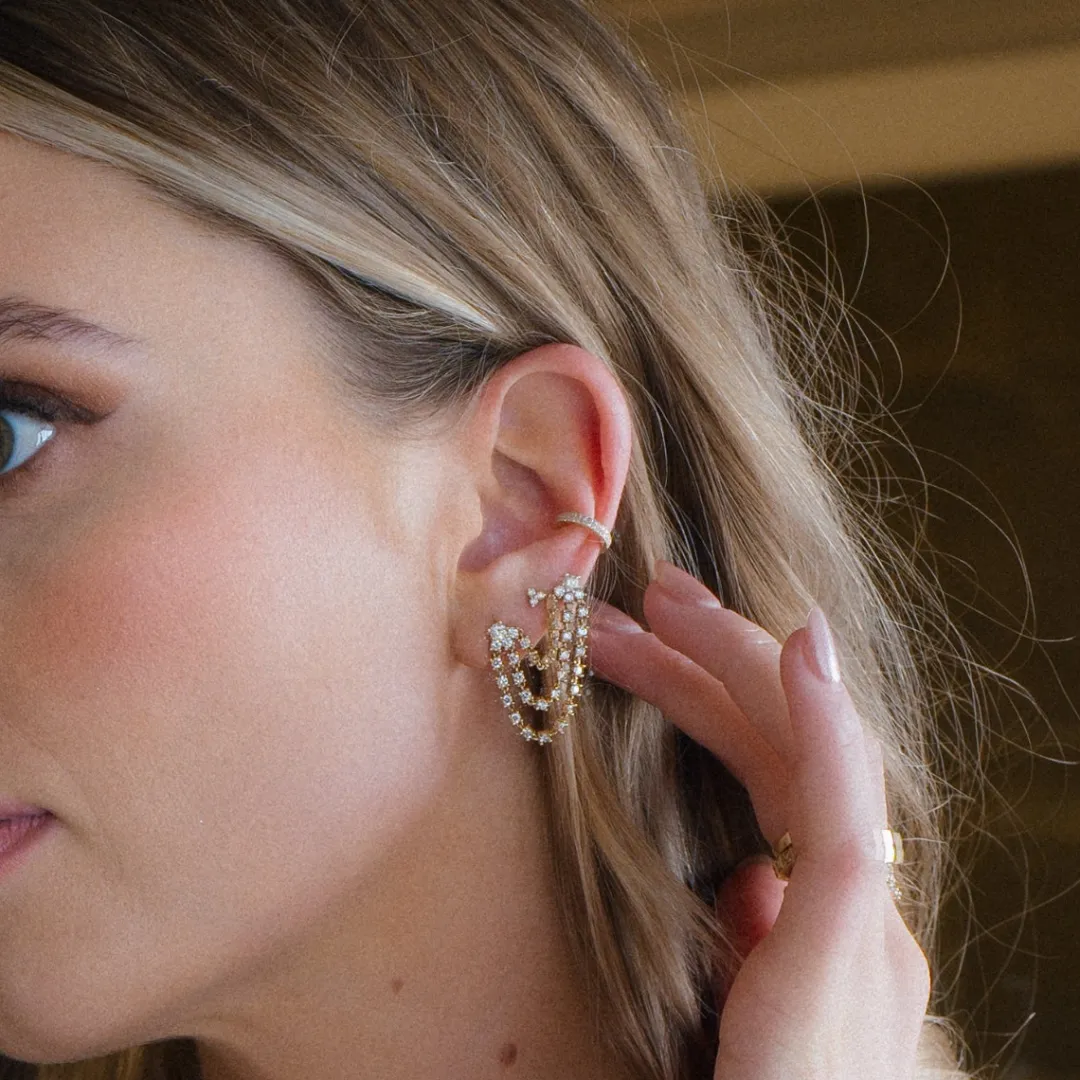 diamond_chandelier_double_1.webp Mama Bijoux Diamond Chandelier Double Piercing Earring (Sold as Singles) Clearance