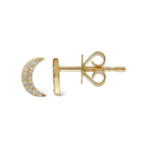 Mama Bijoux Diamond Crescent Moon Stud Earrings Online