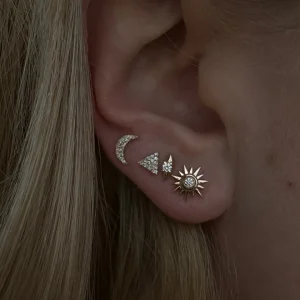 Mama Bijoux Diamond Crescent Moon Stud Earrings Online