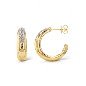 Mama Bijoux Diamond Pavé & Chunky Gold Hoop Studs Outlet