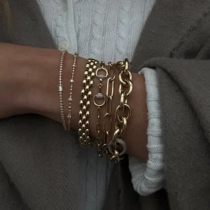 Mama Bijoux Diamond Pavé Horsebit Chain Bracelet Best