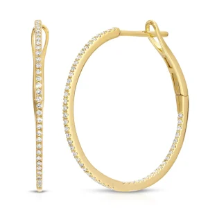 Mama Bijoux Diamond Pavé Inside Outside Hoop Earrings (27mm) Online