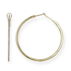 Mama Bijoux Diamond Pavé Skinny Hoops (1.5 inch diameter) Best
