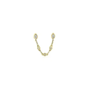 Mama Bijoux Diamond Pear Chain Studs (Sold as Singles) Best
