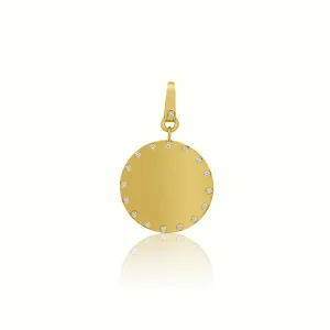 Mama Bijoux Diamond Rimmed Medallion Pendant Hot
