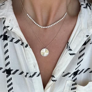 Mama Bijoux Diamond Rimmed Medallion Necklace Sale